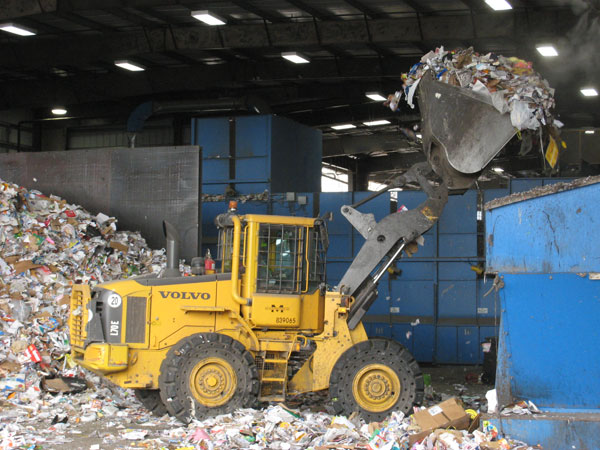 Front-end Loader at Material Recycling Facility (MRF) Front-end Loader at Material Recycling Facility (MRF)